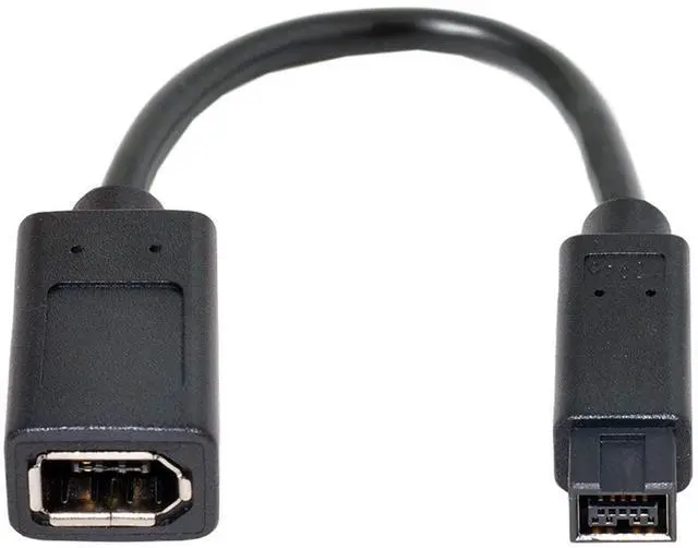 Main image of cablecc IEEE 1394 6Pin Female to 1394b 9Pin Male Firewire 400 to 800 Cable 20cm