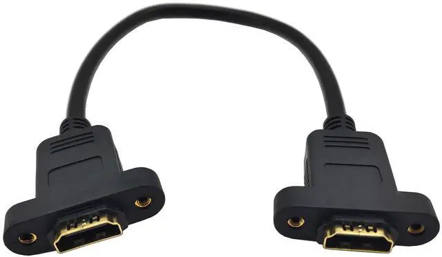 Main image of BUCIER Panel Mount HDMI 2.0 Female to Female Extension Cable High Speed Support 4K Resolution for Blu Ray Player, 3D TV, Roku, Xbox360,Black (1FT/0.3M)