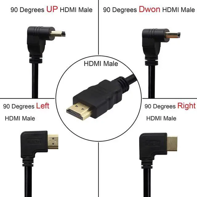 Alt view image 6 of 7 - BUCIER Panel Mount HDMI Extension Cable 1.6Ft/50CM High Speed HDMI 2.0 Female to Male Cable with Screw Nut Support 4K Resolution for Blu Ray Player, 3D TV, Roku, Xbox360(Up-Angled)