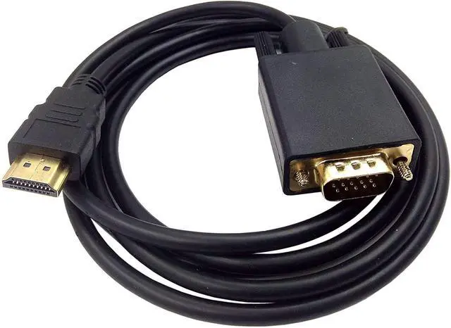 Alt view image 5 of 5 - BUCIER HDMI to VGA Cable, 6ft/1.8m Gold-Plated 1080P HDMI Male to VGA Male Video Audio Converter Adapter Cord Support Notebook PC DVD Player Laptop TV Projector Etc