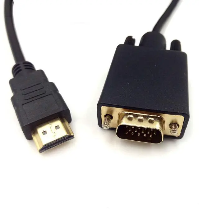 Alt view image 4 of 5 - BUCIER HDMI to VGA Cable, 6ft/1.8m Gold-Plated 1080P HDMI Male to VGA Male Video Audio Converter Adapter Cord Support Notebook PC DVD Player Laptop TV Projector Etc