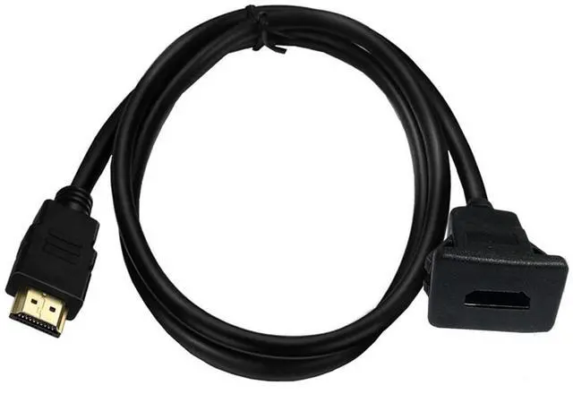 Main image of BUCIER HDMI Square Flush Mount Cable, HDMI Male to Female Mount Extension Cable, Dash Flush Panel Mount Cable for Car, Boat and Motorcycle 1M/3Ft