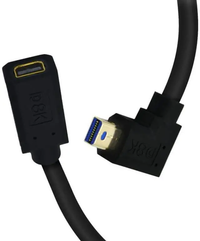 Alt view image 2 of 5 - BUCIER Mini DisplayPort Extension Cable, 1FT 90 Degree Mini DisplayPort (Mini DP) Male to Female 8K 1.4 Video Extension Cord with HBR2 support for with Mini DP PC/Laptop (Left Angle)
