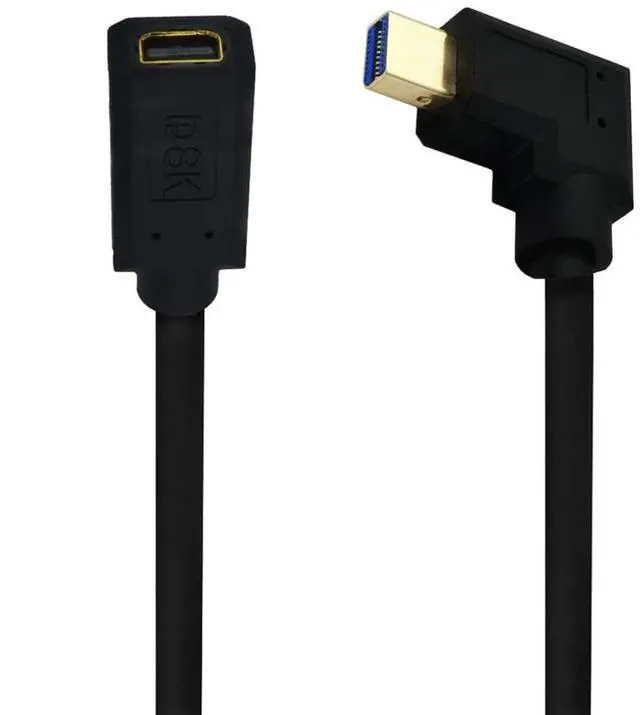 Alt view image 3 of 5 - BUCIER Mini DisplayPort Extension Cable, 1FT 90 Degree Mini DisplayPort (Mini DP) Male to Female 8K 1.4 Video Extension Cord with HBR2 support for with Mini DP PC/Laptop (Left Angle)