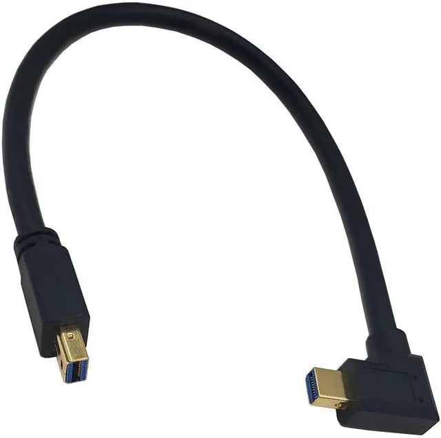 Alt view image 2 of 5 - BUCIER Mini DisplayPort Cable, 1FT 90 Degree Left Angled 8K Mini DisplayPort (Mini DP) Male to Male 8K Extension Cord for with Mini DP PC/Laptop (Right Angle)