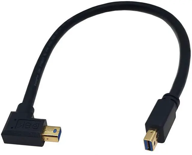 Main image of BUCIER Mini DisplayPort Cable, 1FT 90 Degree Left Angled 8K Mini DisplayPort (Mini DP) Male to Male 8K Extension Cord for with Mini DP PC/Laptop (Right Angle)