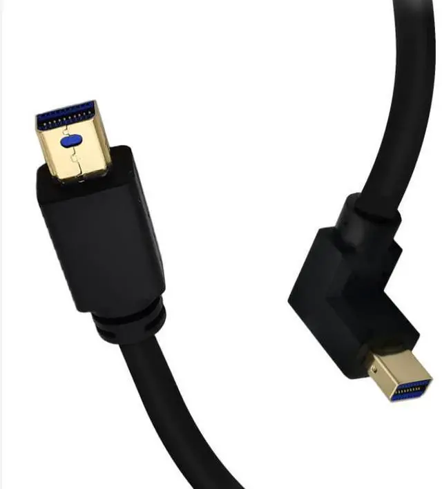 Alt view image 3 of 5 - BUCIER Mini DisplayPort Cable, 1FT 90 Degree Left Angled 8K Mini DisplayPort (Mini DP) Male to Male 8K Extension Cord for with Mini DP PC/Laptop (Up Angle)
