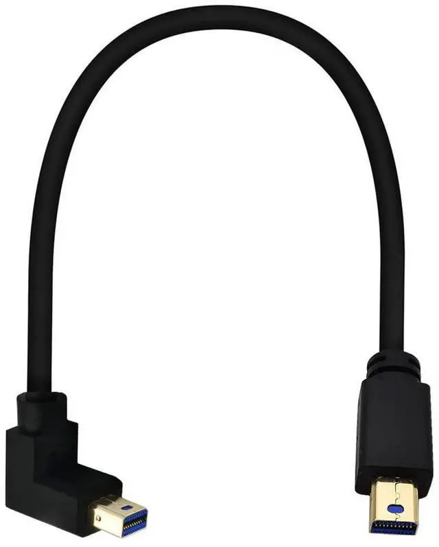 Main image of BUCIER Mini DisplayPort Cable, 1FT 90 Degree Left Angled 8K Mini DisplayPort (Mini DP) Male to Male 8K Extension Cord for with Mini DP PC/Laptop (Down Angle)