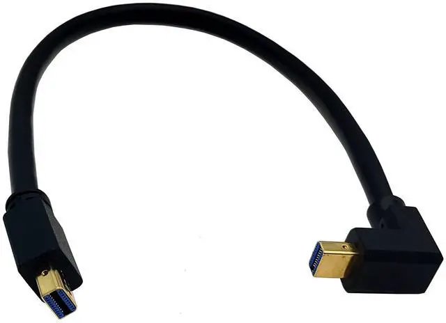 Alt view image 2 of 7 - BUCIER Mini DisplayPort Cable, 1FT 90 Degree Left Angled 8K Mini DisplayPort (Mini DP) Male to Male 8K Extension Cord for with Mini DP PC/Laptop (Down Angle)
