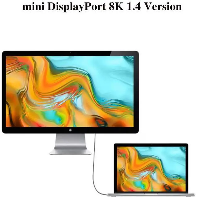 Alt view image 5 of 7 - BUCIER Mini DisplayPort Cable, 1FT 90 Degree Left Angled 8K Mini DisplayPort (Mini DP) Male to Male 8K Extension Cord for with Mini DP PC/Laptop (Down Angle)
