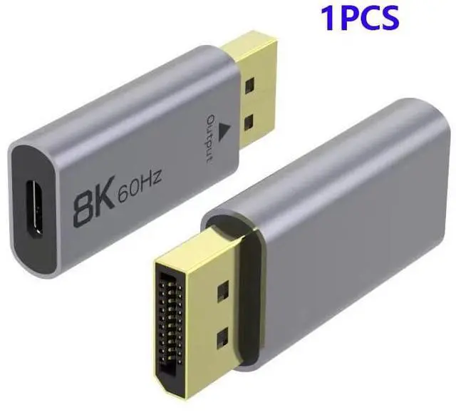 Alt view image 2 of 4 - BUCIER USB-C to DisplayPort 8K Adapter - 1008P HD for MacBook Pro, Mac Air, Chromebook Pixel (Silver)