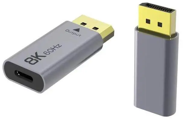 Alt view image 3 of 4 - BUCIER USB-C to DisplayPort 8K Adapter - 1008P HD for MacBook Pro, Mac Air, Chromebook Pixel (Silver)