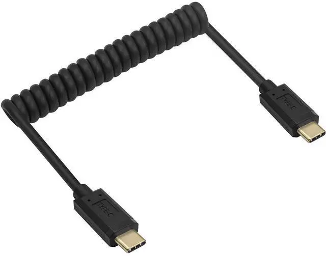 Alt view image 2 of 2 - BUCIER Coiled USB 3.1 Type C Cable, USB-C Male to Male Spring Spiral, 3A 10Gbps Fast Charging, Data Extension, Stretched 1.2M (M/M)