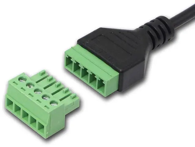 Alt view image 3 of 5 - BUCIER USB Type C Male to 5 Pin Screw Terminal Female Solderless Bolt Screw Shield terminals Converter Adapter Cable - 1FT(Type C Male)