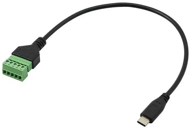 Main image of BUCIER USB Type C Male to 5 Pin Screw Terminal Female Solderless Bolt Screw Shield terminals Converter Adapter Cable - 1FT(Type C Male)