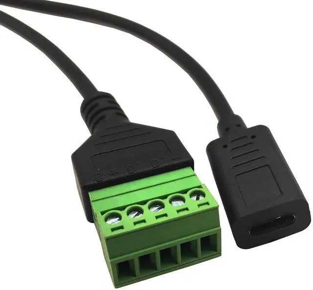 Alt view image 2 of 5 - BUCIER USB C Terminal,USB Type C Female to 5 Pins Screw Terminal Solderless Charging and Data Transfer Converter Adapter Extension Cord 1Ft(Type C Female)