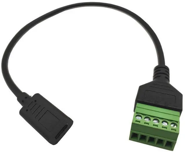 Alt view image 3 of 5 - BUCIER USB C Terminal,USB Type C Female to 5 Pins Screw Terminal Solderless Charging and Data Transfer Converter Adapter Extension Cord 1Ft(Type C Female)