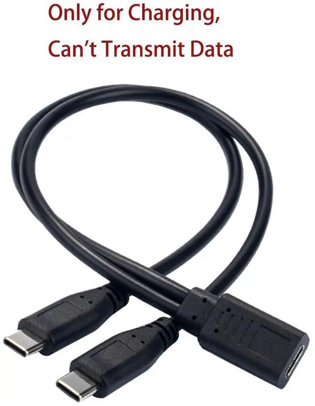 Alt view image 2 of 7 - BUCIER USB C Splitter Charge Cable,1 Feet USB Type C 1 Female to 2 Dual Male Y Splitter Extension Charging Cable(Only for Charging,Can't Transmit Data)
