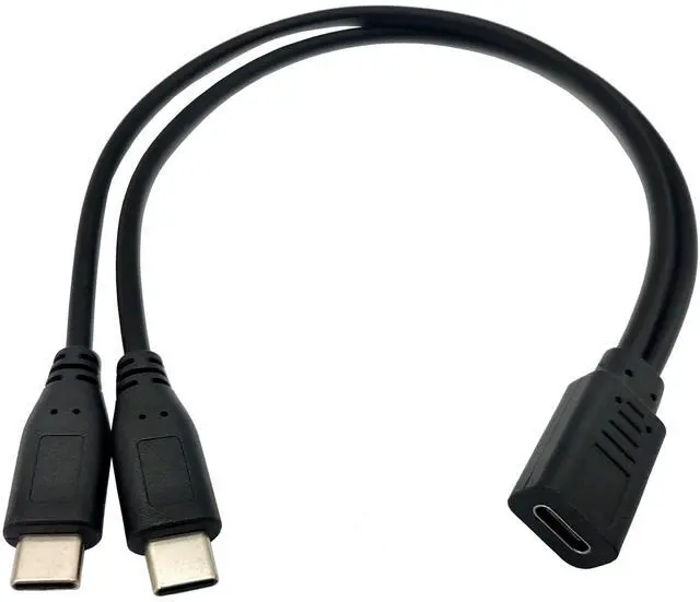 Main image of BUCIER USB C Splitter Charge Cable,1 Feet USB Type C 1 Female to 2 Dual Male Y Splitter Extension Charging Cable(Only for Charging,Can't Transmit Data)