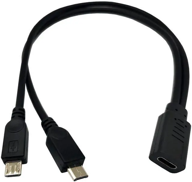 Main image of BUCIER USB C Splitter Charge Cable,1 Feet USB Type C Female to 2 Dual Micro USB Male Y Splitter Conversion Charging Cable