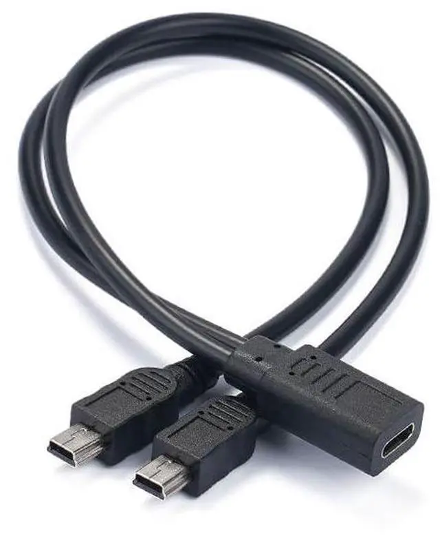 Alt view image 6 of 6 - BUCIER USB C Splitter Charge Cable,1 Feet USB Type C Female to 2 Dual Mini USB 5pin Male Y Splitter Conversion Charging Cable(Only for Charging)