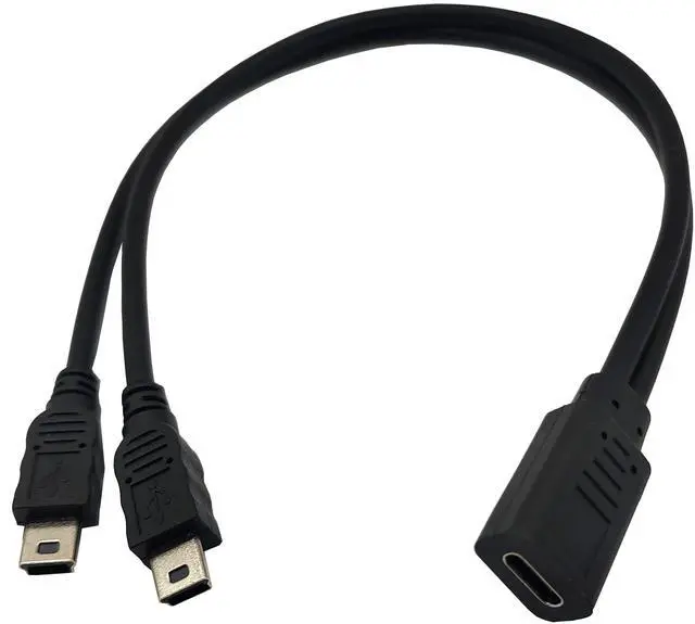 Main image of BUCIER USB C Splitter Charge Cable,1 Feet USB Type C Female to 2 Dual Mini USB 5pin Male Y Splitter Conversion Charging Cable(Only for Charging)