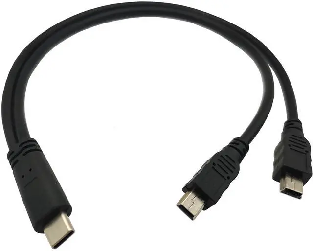Main image of BUCIER USB Type C Male to 2* Mini USB Male Y Splitter Extension Charging Cable (1 Feet, Only for Charging)
