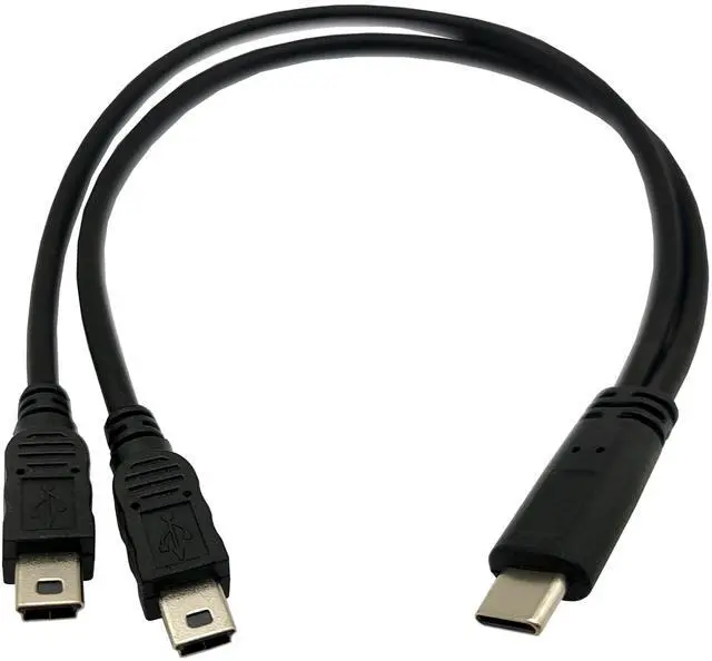 Alt view image 2 of 4 - BUCIER USB Type C Male to 2* Mini USB Male Y Splitter Extension Charging Cable (1 Feet, Only for Charging)