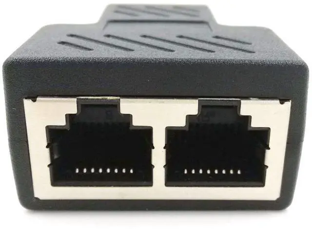 Alt view image 2 of 2 - BUCIER RJ45 Splitter Adapter 1 to 2 Dual Female Port CAT 5/CAT 6 LAN Ethernet Socket Splitter Connector Adapter