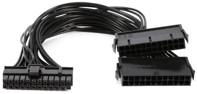 Main image of BUCIER Dual PSU Power Supply 24 Pin Adapter Cable for ATX Motherboard 18AWG - 1FT