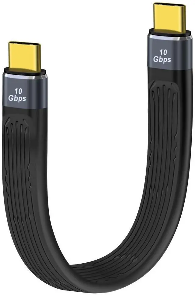 Main image of BUCIER Fast Charger USB C Flat Cable10Gbps Type C Charger Cable Flat 100W 20V 5A Support Audio & Video 4K@60Hz, for Phones,Laptops,PC (C Male to C Male, 13 cm)