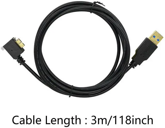 Alt view image 6 of 6 - BUCIER 3M USB 3.0 A Male to 90 Degree Micro B Male Cable with Locking Screws for Hard Drive, Smartphone, Tablet and PC