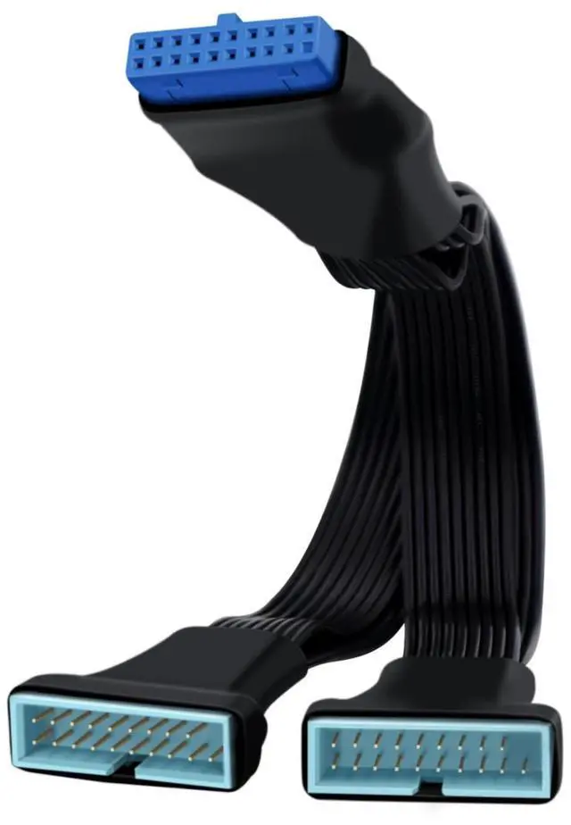 Main image of BUCIER USB 3.0 Header Splitter Extension Cable Motherboard 19/20 Pin Male to Female Adapter, Small Mini 1 in 2 Out Internal USB 3.0 Extension Cord (6 inch)