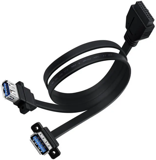 Main image of BUCIER USB 3.0 Front Panel Cable 5Gbps USB 3 0 Header Extension Cable 19/20 Pin USB 3.0 Front Panel Extension with Panel Mount Holes (80 cm)