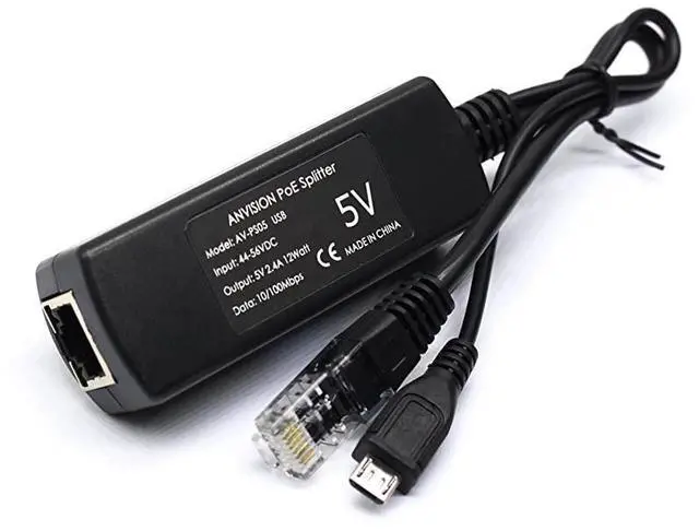 Alt view image 5 of 6 - 4Pack Active 5V 24A PoE Splitter Adapter IEEE 8023af Compliant Micro USB 48V to 5V24A for Tablets Dropcam or Raspberry Pi IPC IP Camera and More