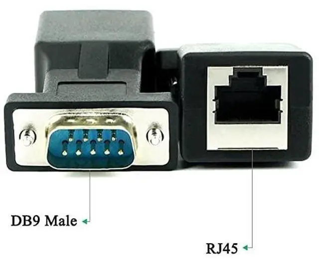 Alt view image 2 of 7 - BUCIER RS232 to RJ45 DB9 9Pin Serial Port Male to RJ45 Female Cat5e6 Ethernet LAN Extend Adapter