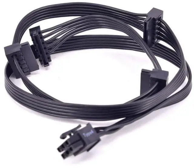 Alt view image 2 of 6 - BUCIER PCI-e 6Pin Male 1 to 4 SATA 15Pin Power Supply Cable Port Multiplier for C.ORSAIR RMx Series RM1000x RM850x RM750X RM650x RM550x