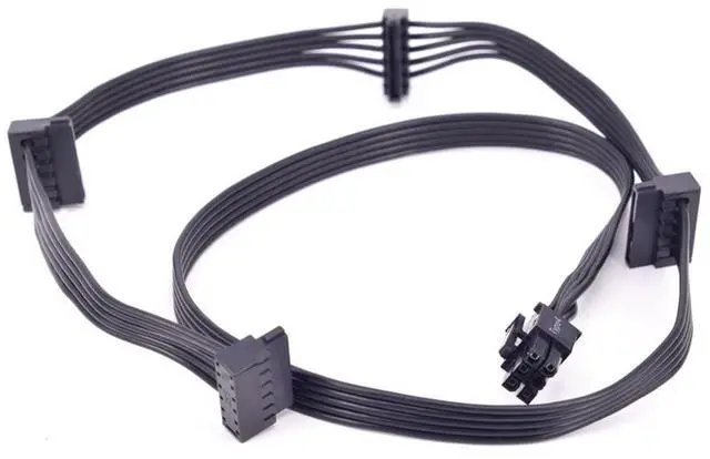 Alt view image 4 of 6 - BUCIER PCI-e 6Pin Male 1 to 4 SATA 15Pin Power Supply Cable Port Multiplier for C.ORSAIR RMx Series RM1000x RM850x RM750X RM650x RM550x