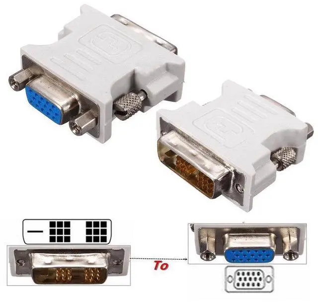 Alt view image 3 of 6 - BUCIER 1pc DVI-D To VGA Adapter DVI-D 18+1Pin Dual Link Male to VGA 15 Pin Female Plug Adapter For PC Laptop