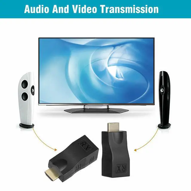 Alt view image 5 of 6 - BUCIER 2Pcs 4K 1080P HDMI Extender to RJ45 Over Cat 5e/6 Network LAN Ethernet Adapter