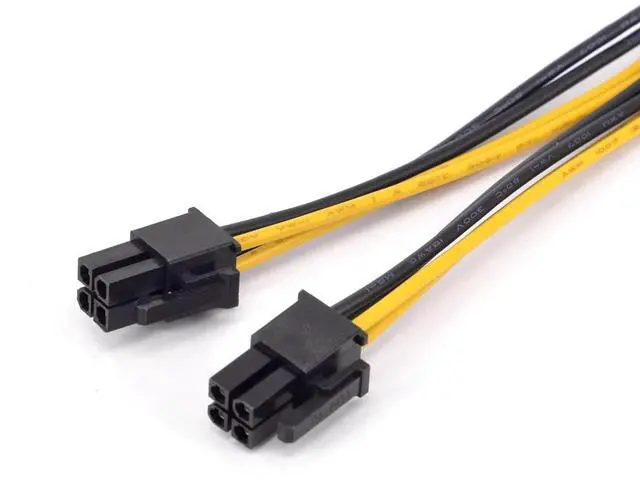 Alt view image 2 of 6 - BUCIER 4Pin CPU Power supply Extension Cord Cable 18 AWG Y Splitter ATX 12V P4 Power Port Female 1 to 2 Female Connector Cable 20cm