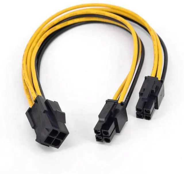 Alt view image 6 of 6 - BUCIER 4Pin CPU Power supply Extension Cord Cable 18 AWG Y Splitter ATX 12V P4 Power Port Female 1 to 2 Female Connector Cable 20cm