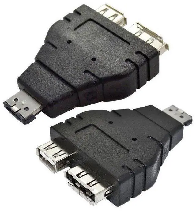 Alt view image 5 of 5 - BUCIER Power eSATA To eSATA + USB Combo Splitter Converter Adapter Connector Hard Disk Cable Dual Port Converters Universal