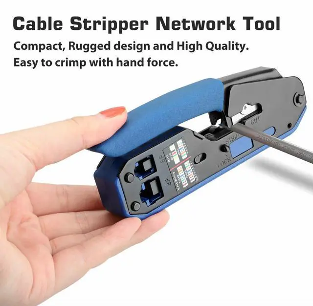 Alt view image 3 of 7 - BUCIER RJ45 Ethernet Network LAN Tool Kit Network Cable Crimper Crimping Plier Stripper