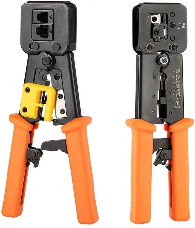 Alt view image 2 of 6 - BUCIER EZ RJ45 Crimp Tool Pass Through Cat5 Cat5e Cat6 Crimping Tool for RJ45/RJ12, CAT5, CAT5e, CAT6 Regular and End-Pass-Through connectors