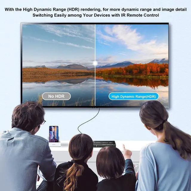 Alt view image 7 of 7 - BUCIER 8K HDMI Switch 5 in 1 Out HDMI Splitter - 8K@60Hz/4K@120Hz HDMI Switcher 5 Port with IR Remote for Xbox PS4 PC TV