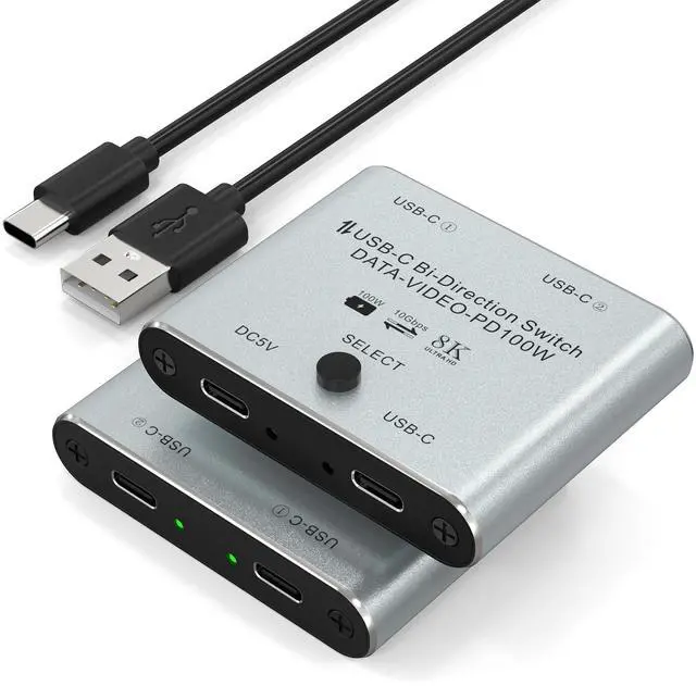 Main image of BUCIER 8K USBC Switch USB C Switcher for 2 Computers - Bi Directional USB C KVM Switch Splitter for 8K@60Hz/4K@144Hz Video Transfer+100W Charging+10Gbps Data, with Power Cable