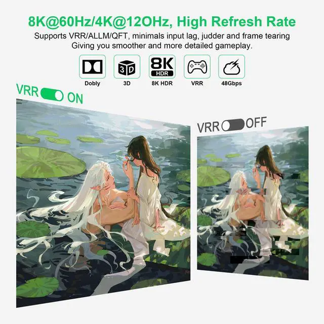 Alt view image 4 of 7 - BUCIER 5 Port HDMI 8K Switch with Remote HDMI 2.1 Switch HDMI Switcher Splitter 5 in 1 Out - 4K@120Hz/8K@60Hz, 48Gbps, HDR10+, Dolby, HDCP 2.3 CEC VRR, for PS5/PS4, Xbox X, TV