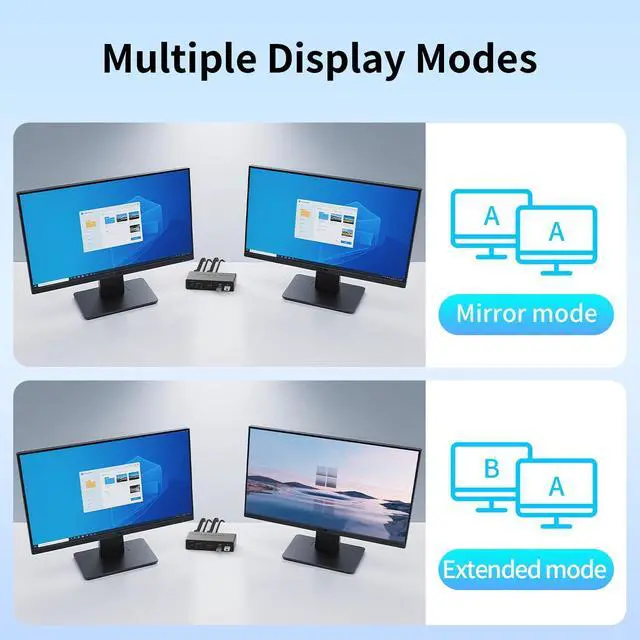 Alt view image 4 of 7 - BUCIER 8K@60Hz HDMI KVM Switch 2 Monitors 2 Computers, Aluminum with 4 USB 3.0 Ports for 2 Computers Sharing Dual Monitors Keyboard Mouse Printer with 2 USB Cables/Power Adapter/Controller