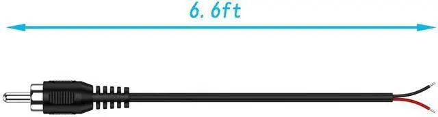 Alt view image 4 of 4 - BUCIER RCA to Bare Wire Cable, (2 Pack 20AWG 6.6 ft) Replacement RCA Male Plug Jack Connector Adapter to Bare Wire Open End Audio Video RCA Cable for Repair